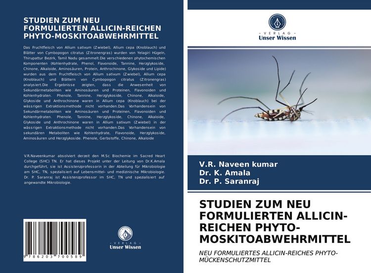 Produktbild: Studien Zum Neu Formulierten Allicin-Reichen Phyto-Moskitoabwehrmittel