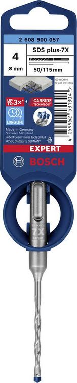 Produktbild: Bosch Accessories EXPERT SDS plus-7X 2608900057 Hammerbohrer 1 St&uuml;ck 4 mm Gesamtl&auml;nge 115 mm SDS-Plus 1 St.