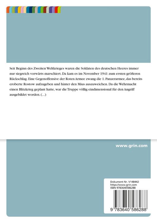 Produktbild: Rostow 1941. Die verst&auml;rkte Panzeraufkl&auml;rungabteilung 13 in der Verz&ouml;gerung vom Tuslow zum Mius