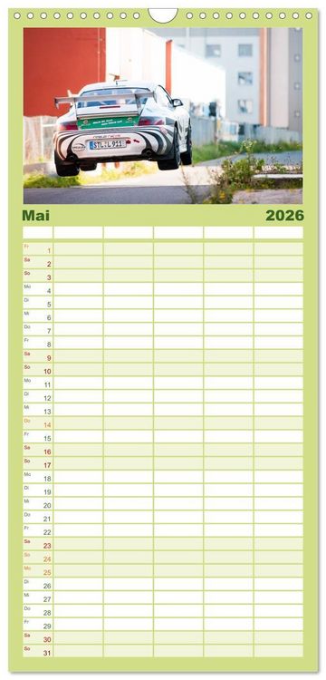 Produktbild: Familienplaner 2026 - Rallye Faszination 2026 mit 5 Spalten (Wandkalender, 21 x 45 cm) CALVENDO