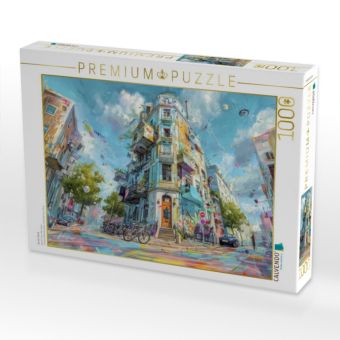 Produktbild: CALVENDO Puzzle Bunte Stadt | 1000 Teile Lege-Gr&ouml;&szlig;e 64x48cm Foto-Puzzle f&uuml;r gl&uuml;ckliche Stunden