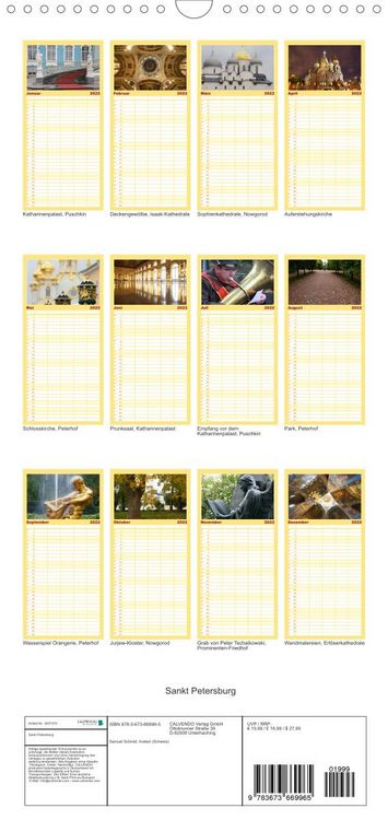 Produktbild: Familienplaner Sankt Petersburg (Wandkalender 2022 , 21 cm x 45 cm, hoch)