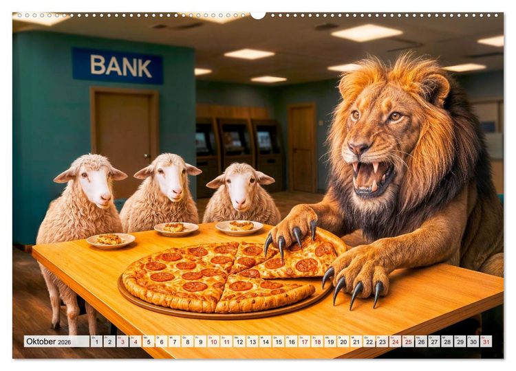 Produktbild: Tierische Redewendungen - Ein Kalender voller Spr&uuml;che und Sprachbilder (Wandkalender 2026 DIN A2 quer), CALVENDO Monatskalender