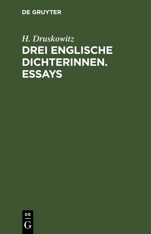 Produktbild: Drei englische Dichterinnen. Essays