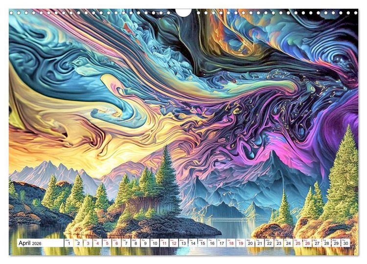 Produktbild: Psychedelic Landscapes (Wall Calendar 2026 DIN A3 landscape), CALVENDO 12 Month Wall Calendar