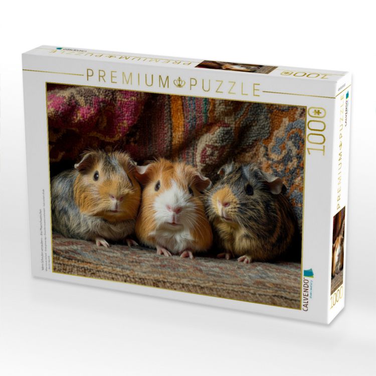 Produktbild: CALVENDO Puzzle Wenn Schnuten verzaubern - drei Meerschweinchen | 1000 Teile Lege-Gr&ouml;&szlig;e 64x48cm Foto-Puzzle f&uuml;r gl&uuml;ckliche Stunden
