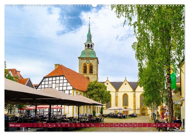 Produktbild: Ein Blick auf Rheda-Wiedenbr&uuml;ck (hochwertiger Premium Wandkalender 2026 DIN A2 quer), Kunstdruck in Hochglanz