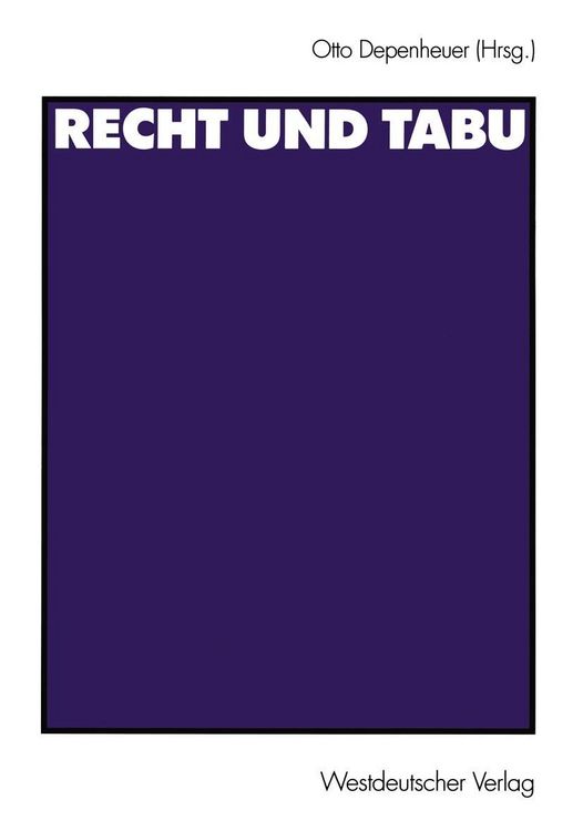 Produktbild: Recht und Tabu