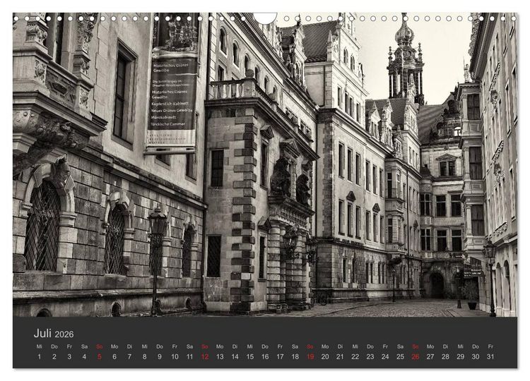 Produktbild: Dresden Schwarz Weiss 2026 (Wandkalender 2026 DIN A3 quer), CALVENDO Monatskalender