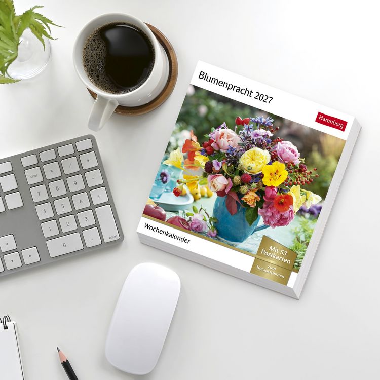 Produktbild: Blumenpracht Postkartenkalender 2027 - Wochenkalender mit 53 Postkarten