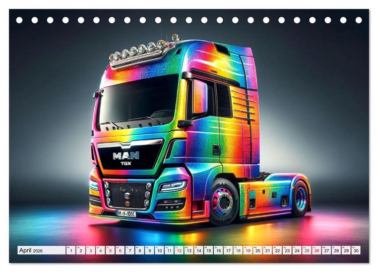 Produktbild: Faszination Truck: KI-Designs von Lack und Leistung (Tischkalender 2026 DIN A5 quer), CALVENDO Monatskalender