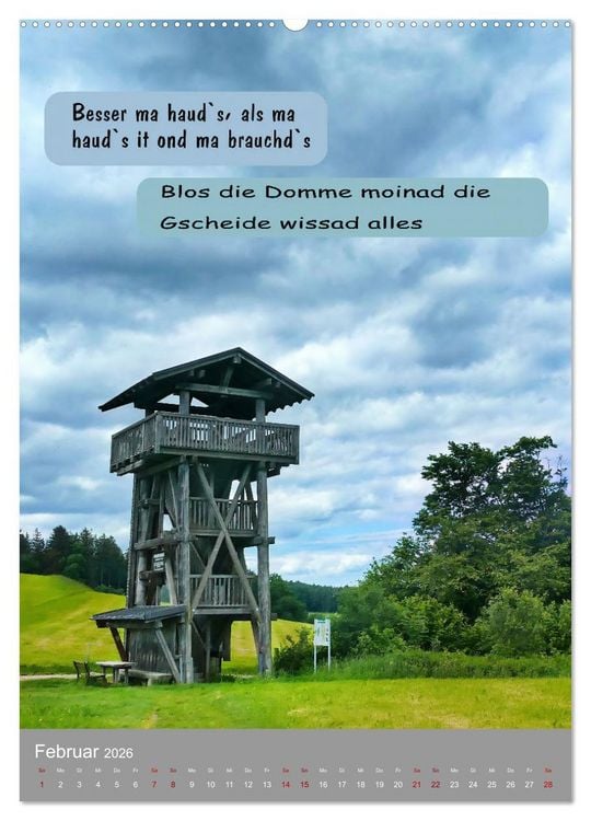 Produktbild: Schw&auml;bische Sprichw&ouml;rter Oifach g`redt (hochwertiger Premium Wandkalender 2026 DIN A2 hoch), Kunstdruck in Hochglanz