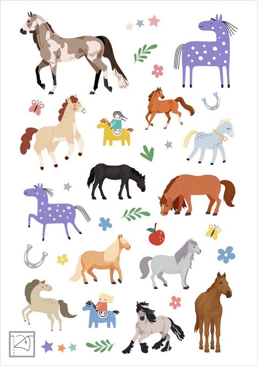 Produktbild: Glanz-Sticker &ndash; Pferde