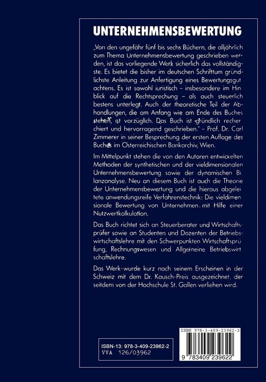 Produktbild: Unternehmensbewertung in Theorie und Praxis