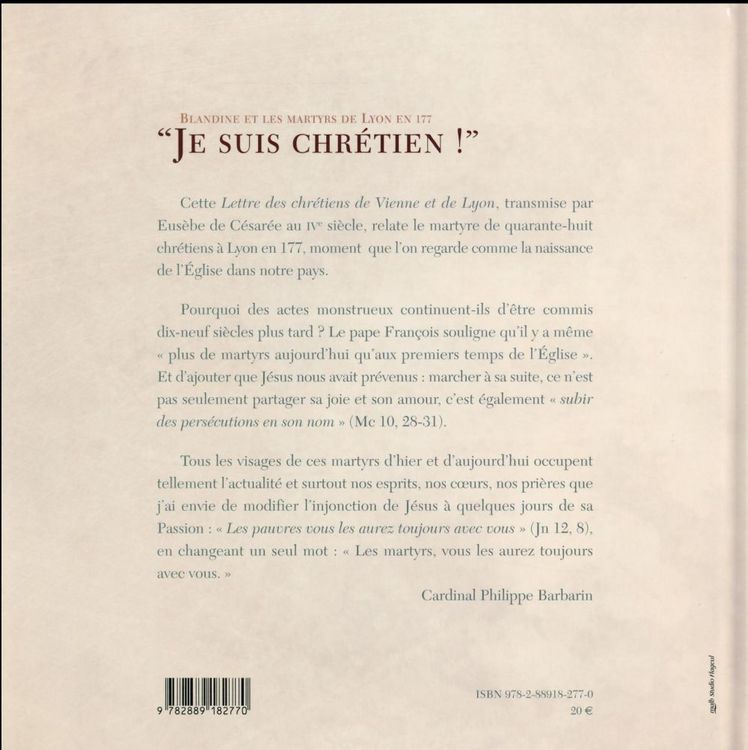 Produktbild: Je suis chr&eacute;tien ! : Blandine et les martyrs de Lyon en 177