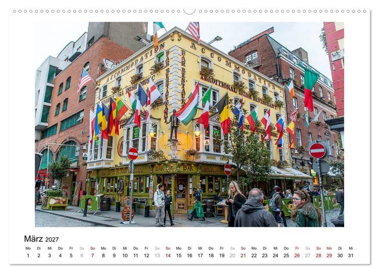 Produktbild: Dublin bunt, lebendig, spannend (hochwertiger Premium Wandkalender 2027 DIN A2 quer), Kunstdruck in Hochglanz