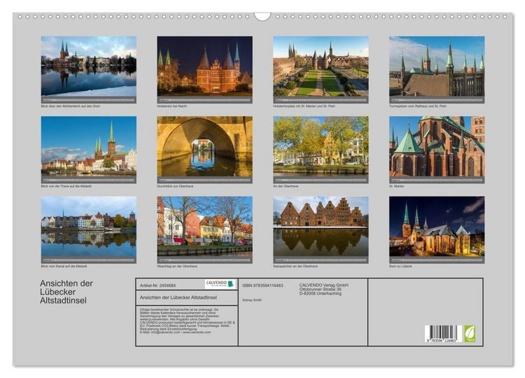 Produktbild: Ansichten der L&uuml;becker Altstadtinsel (Wandkalender 2027 DIN A2 quer), CALVENDO Monatskalender
