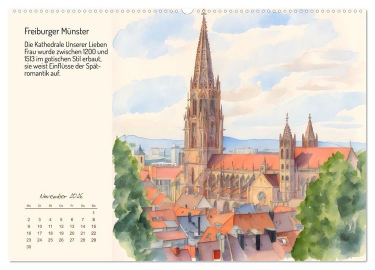 Produktbild: Deutschlands sch&ouml;nste Kirchen (hochwertiger Premium Wandkalender 2026 DIN A2 quer), Kunstdruck in Hochglanz