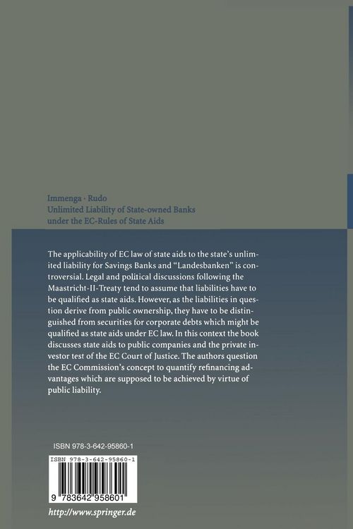 Produktbild: Unlimited Liability of State-owned Banks under the EC-Rules of State Aids