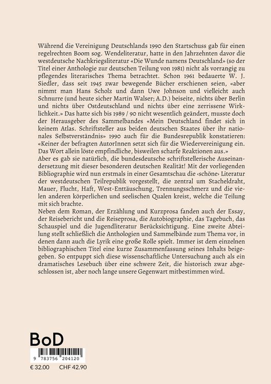 Produktbild: Das geteilte Deutschland in der Literatur der alten Bundesrepublik 1949 bis 1990 (2015)