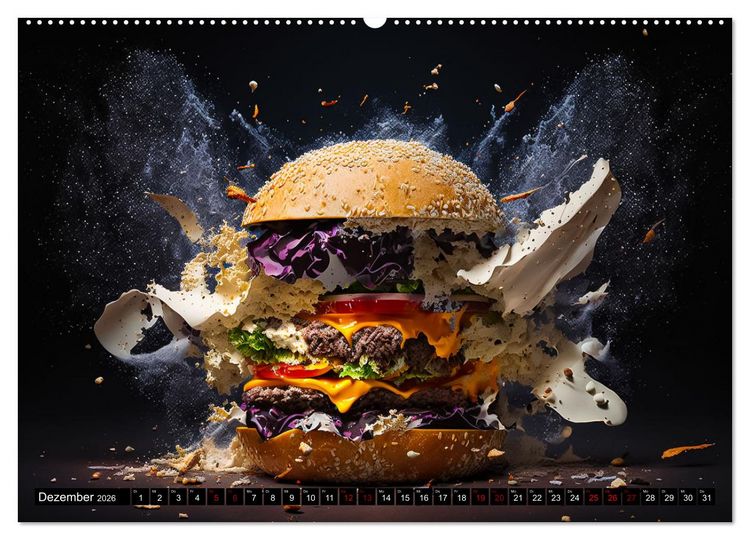 Produktbild: Burgerfood (Wandkalender 2026 DIN A2 quer), CALVENDO Monatskalender
