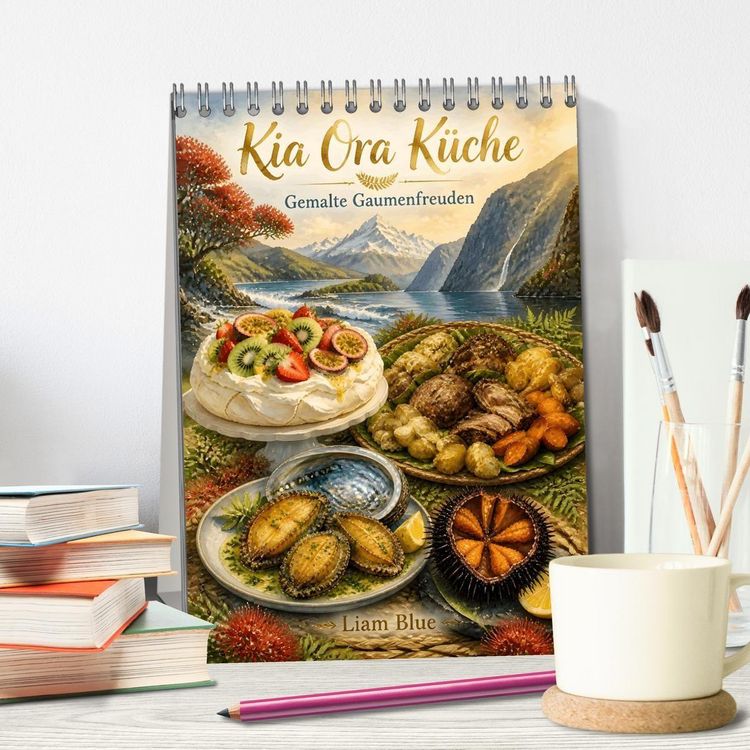 Produktbild: Kia Ora K&uuml;che - Gemalte Gaumenfreuden (Tischkalender 2027 DIN A5 hoch), CALVENDO Monatskalender