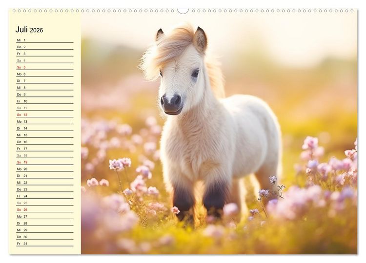 Produktbild: Kleine Pferde. Mini-Ponys zum verlieben (hochwertiger Premium Wandkalender 2026 DIN A2 quer), Kunstdruck in Hochglanz