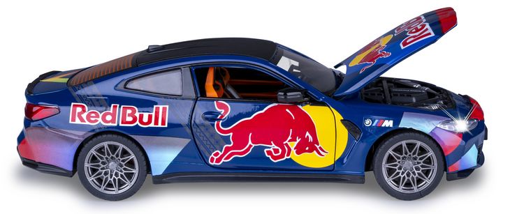 Produktbild: BMW M4 Diecast 1:24 blau inkl. Knopfzellen