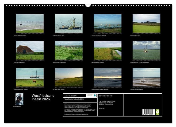 Produktbild: Westfriesische Inseln 2026 (Wandkalender 2026 DIN A2 quer), CALVENDO Monatskalender