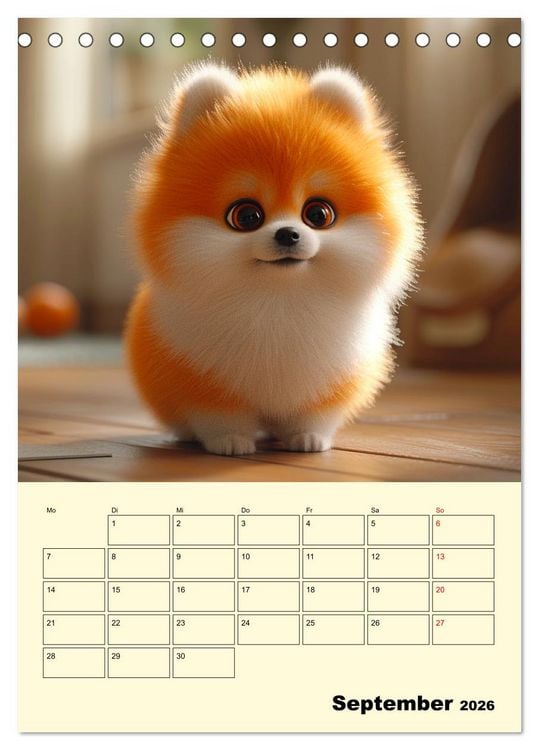Produktbild: Entz&uuml;ckende Hunde. Liebliche Cartoons zum Schmunzeln (Tischkalender 2026 DIN A5 hoch), CALVENDO Monatskalender