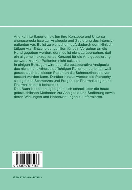 Produktbild: Analgesie und Sedierung in der Intensivmedizin