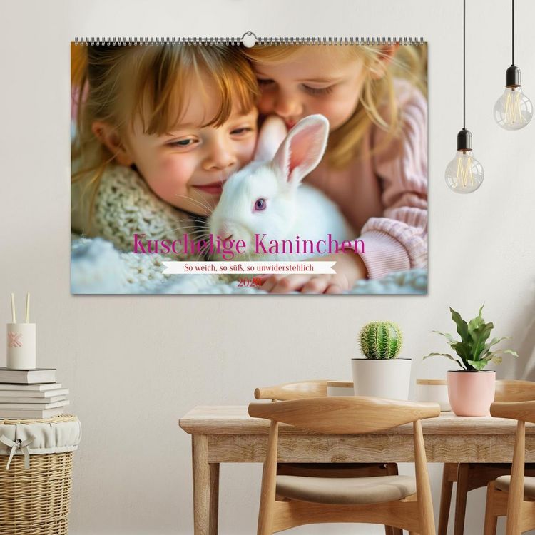 Produktbild: Kuschelige Kaninchen (Wandkalender 2026 DIN A2 quer), CALVENDO Monatskalender