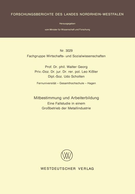 Produktbild: Mitbestimmung und Arbeiterbildung