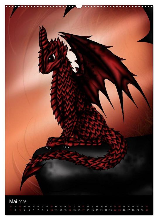Produktbild: Drachen (Wandkalender 2026 DIN A2 hoch), CALVENDO Monatskalender