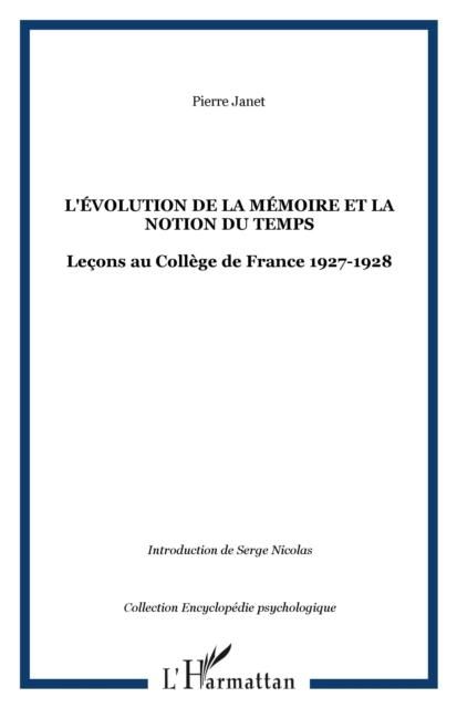 Produktbild: Evolution de la memoire et la notion du temps