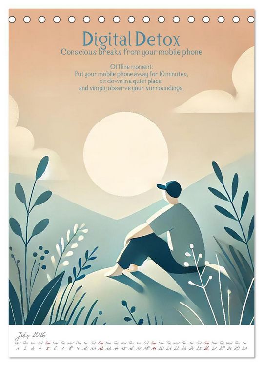 Produktbild: The anti-stress path - Monthly inspirations for more balance (Desk Calendar 2026 DIN A5 portrait), CALVENDO 12 Month DeskCalendar
