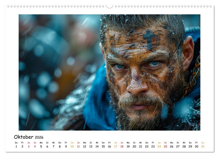 Produktbild: Wikinger - mutige Krieger (hochwertiger Premium Wandkalender 2026 DIN A2 quer), Kunstdruck in Hochglanz