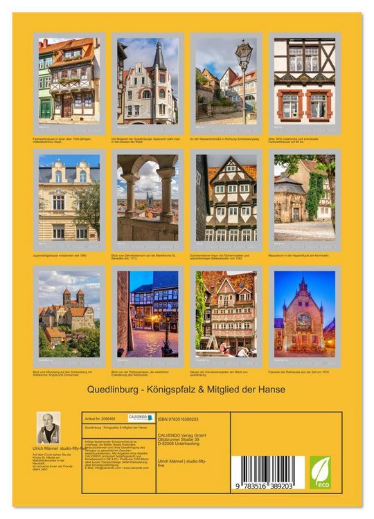 Produktbild: Quedlinburg - K&ouml;nigspfalz & Mitglied der Hanse (Wandkalender 2026 DIN A4 hoch), CALVENDO Monatskalender