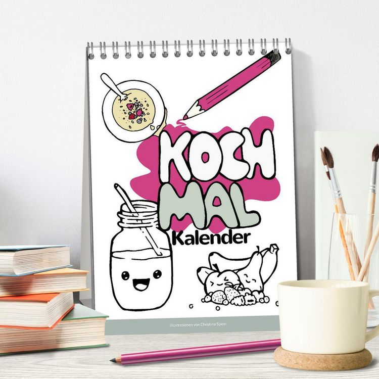 Produktbild: KOCH MAL KALENDER - Lustige Rezepte zum Ausmalen (Tischkalender 2026 DIN A5 hoch), CALVENDO Monatskalender