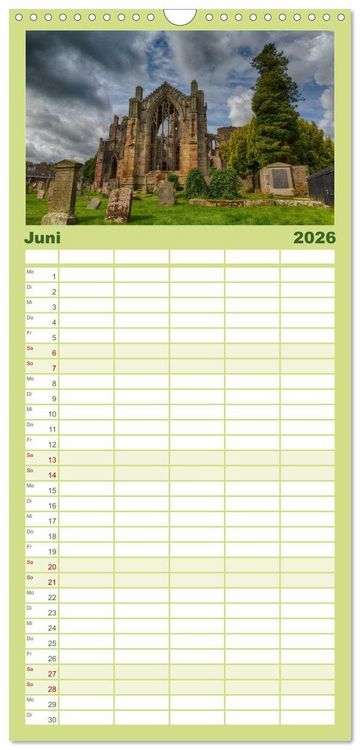 Produktbild: Familienplaner 2026 - Schottland im Licht mit 5 Spalten (Wandkalender, 21 x 45 cm) CALVENDO