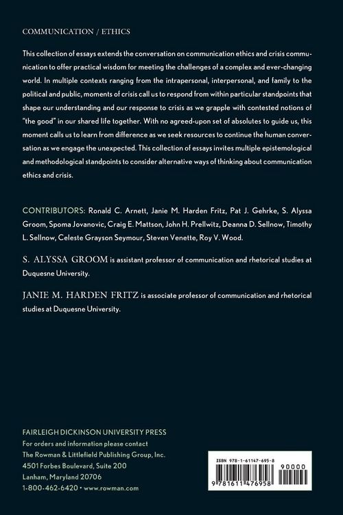 Produktbild: Communication Ethics and Crisis