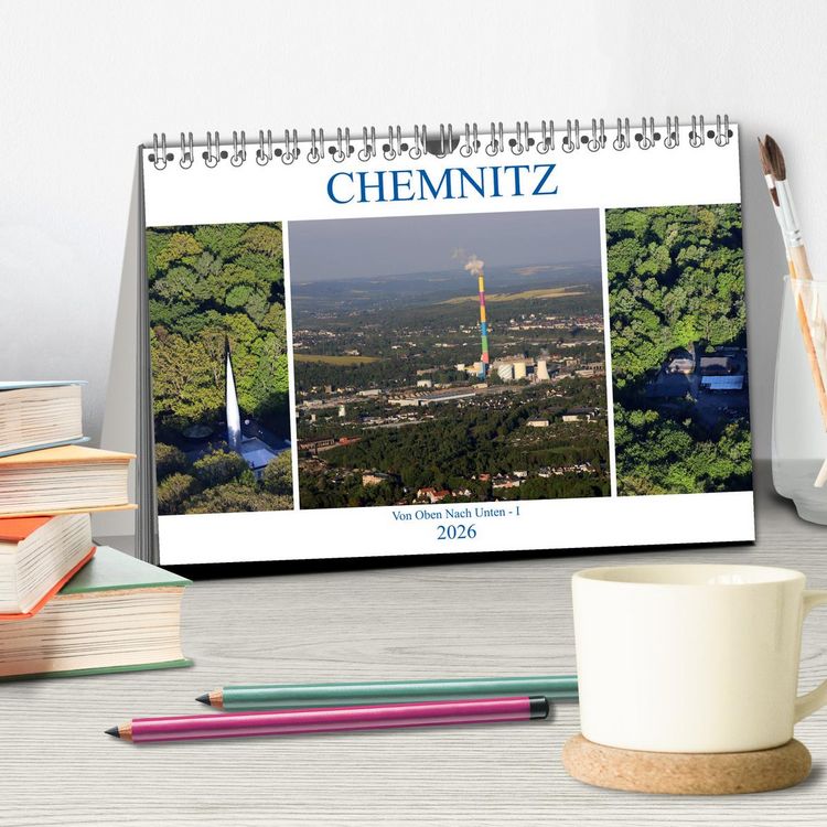Produktbild: Chemnitz - Von Oben Nach Unten (Tischkalender 2026 DIN A5 quer), CALVENDO Monatskalender