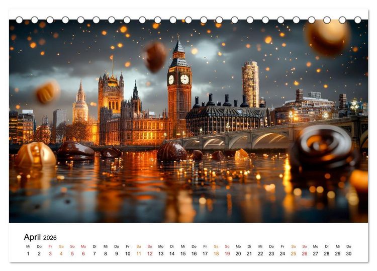 Produktbild: S&uuml;&szlig;e Skyline Symphonie (Tischkalender 2026 DIN A5 quer), CALVENDO Monatskalender
