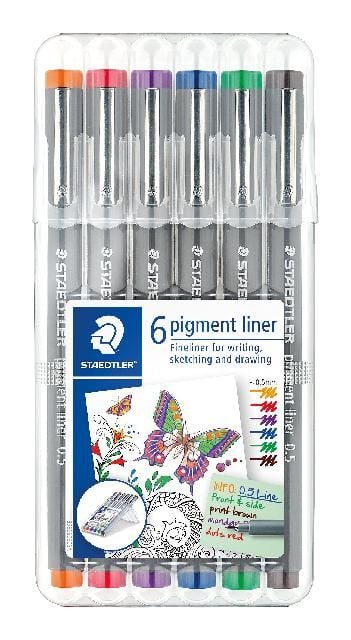 Produktbild: STAEDTLER Fineliner pigment liner farbig 6er Set