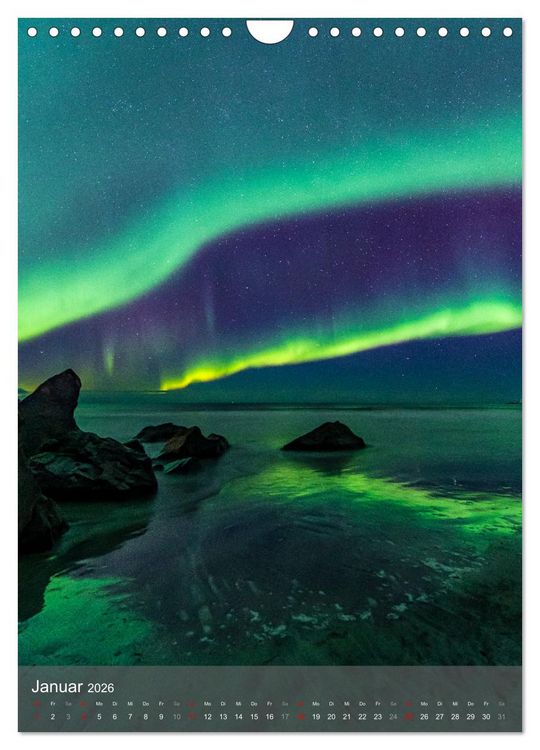 Produktbild: Aurora - Polarlicht des Nordens (Wandkalender 2026 DIN A4 hoch), CALVENDO Monatskalender