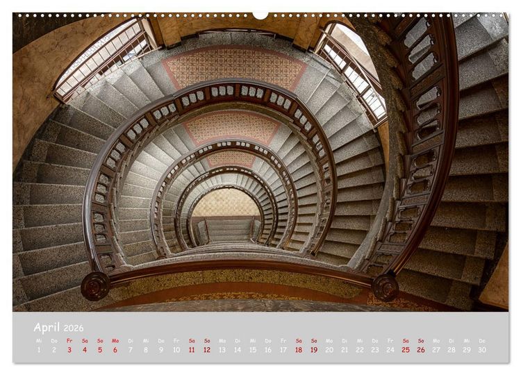 Produktbild: Hamburger Treppenspiralen (hochwertiger Premium Wandkalender 2026 DIN A2 quer), Kunstdruck in Hochglanz