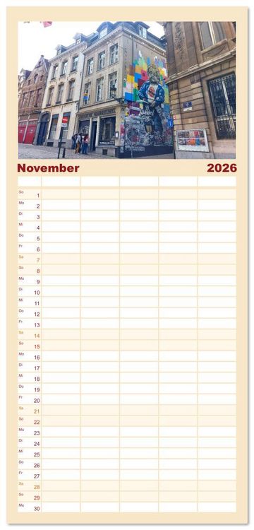 Produktbild: Familienplaner 2026 - Br&uuml;ssel - Spannende Metropole mit 5 Spalten (Wandkalender, 21 x 45 cm) CALVENDO