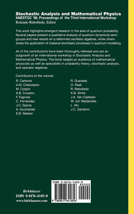 Produktbild: Stochastic Analysis and Mathematical Physics