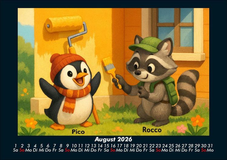 Produktbild: Pico & Rocco bauen ein Haus 2026 Fotokalender DIN A5