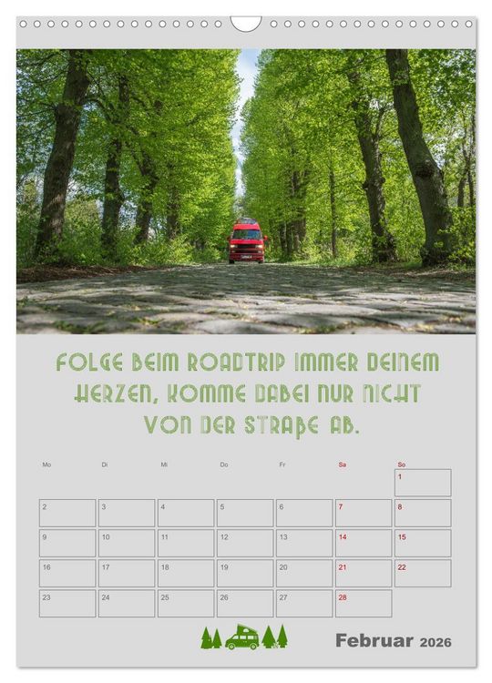 Produktbild: Roadtrips - Urlaub auf R&auml;dern (Wandkalender 2026 DIN A3 hoch), CALVENDO Monatskalender